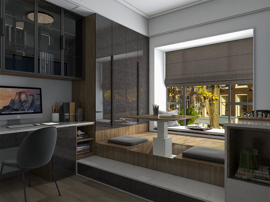 高光板榻榻米衣柜組合